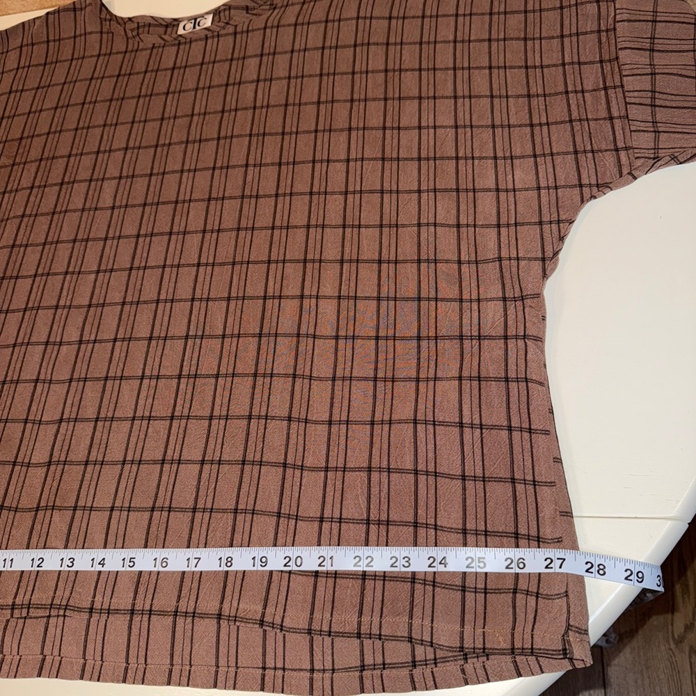 Carol Turner Collection CTC Dolman Top Oversized Boxy Brown/Black Plaid Size XL - Picture 7 of 11